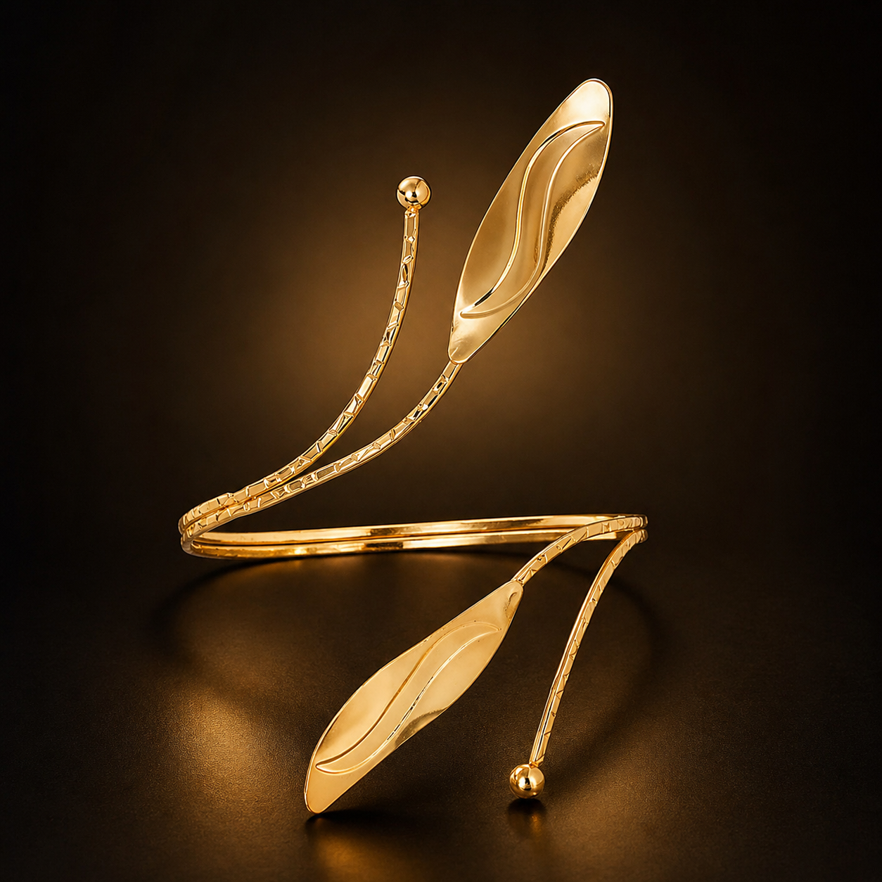 Elegant Gold Double-Leaf Anklet – Adjustable Minimalist Beach Jewelry