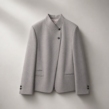 Elegant High-Collar Women’s Blazer – Lightweight Chic Spring/Summer Jacket
