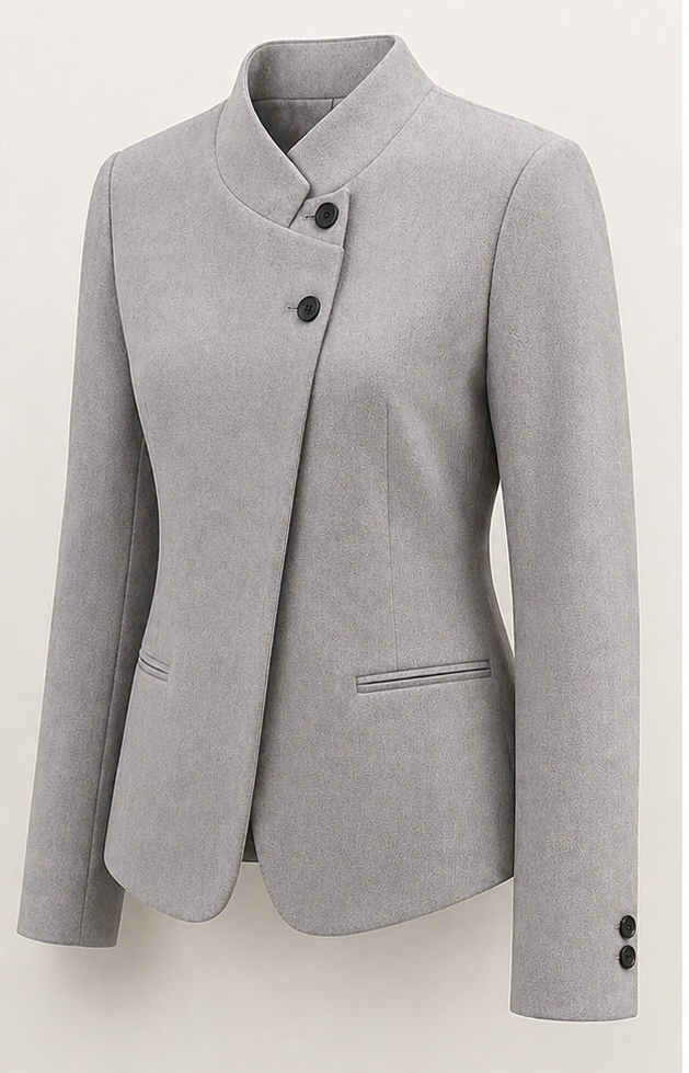 Elegant High-Collar Women’s Blazer – Lightweight Chic Spring/Summer Jacket