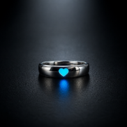Glow Heart Couple Rings – Adjustable Luminous Mood Jewelry Set