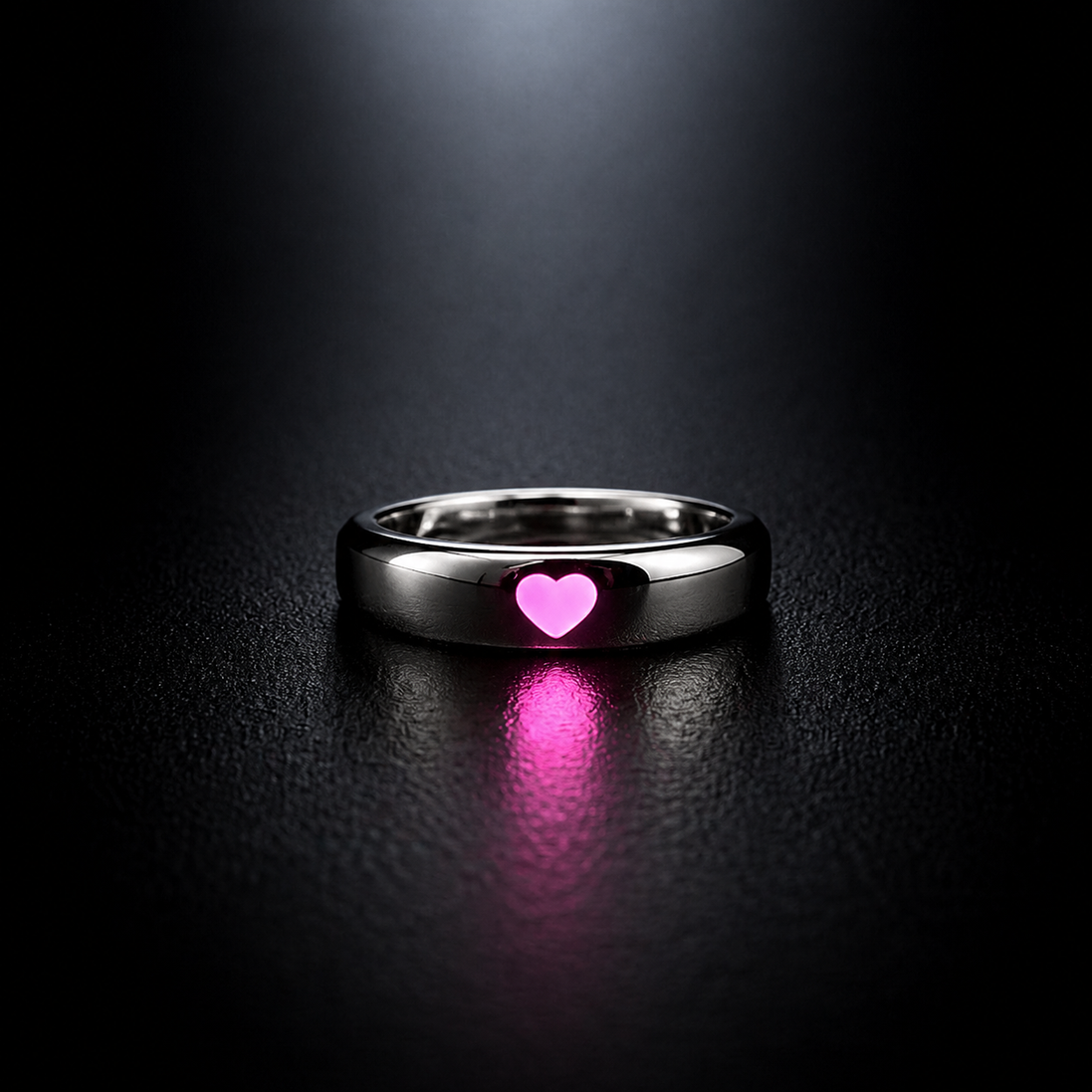 Glow Heart Couple Rings – Adjustable Luminous Mood Jewelry Set