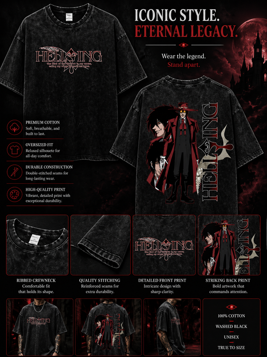 Hellsing Alucard Anime T-Shirt – Vintage Manga Graphic Streetwear Tee
