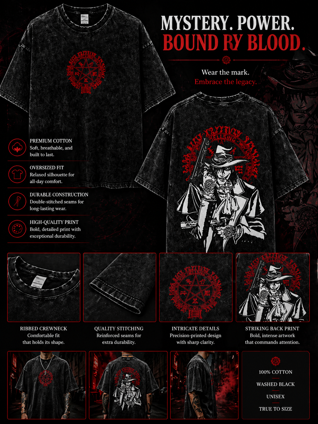 Hellsing Alucard Anime T-Shirt – Vintage Manga Graphic Streetwear Tee