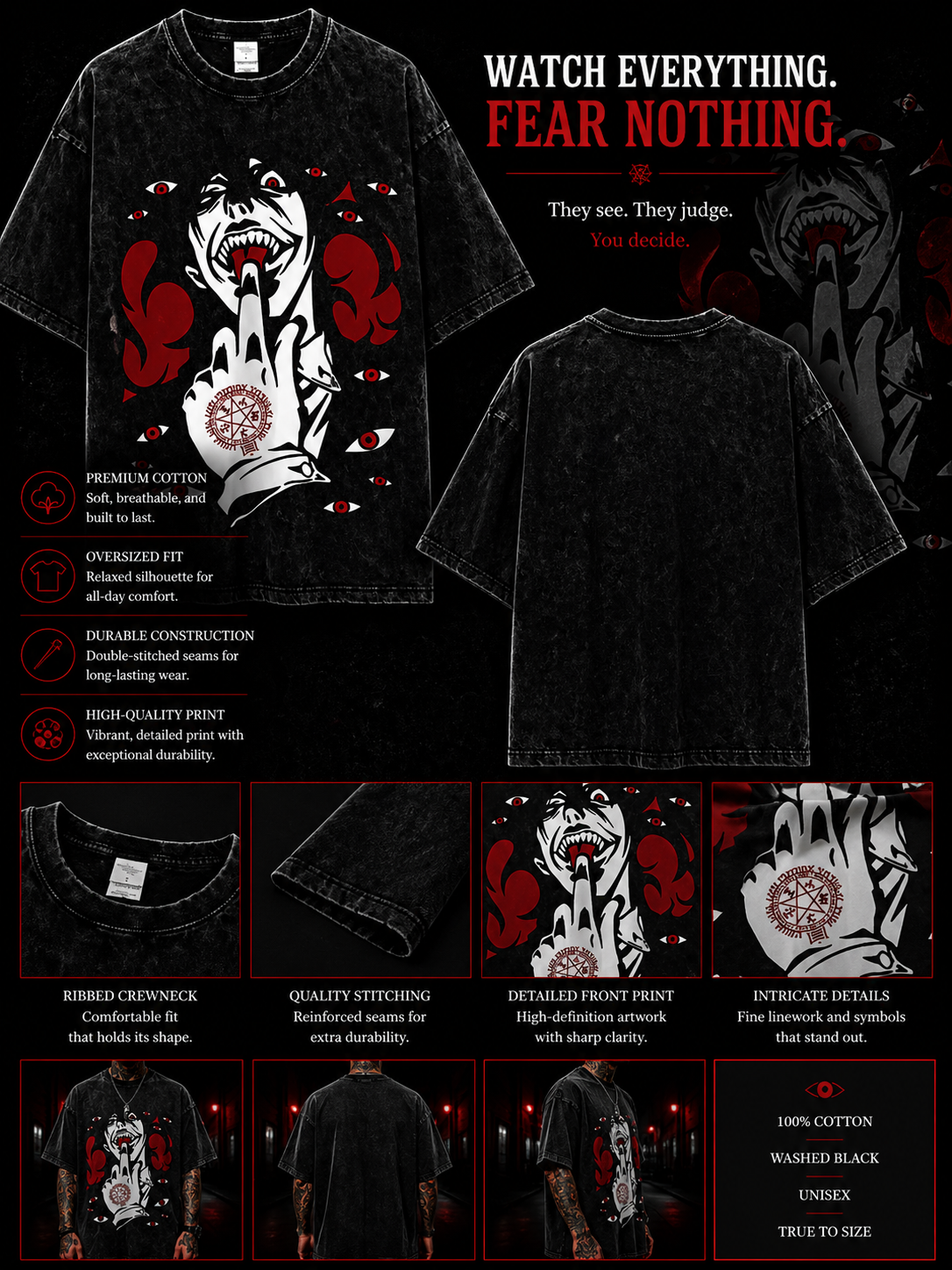 Hellsing Alucard Anime T-Shirt – Vintage Manga Graphic Streetwear Tee