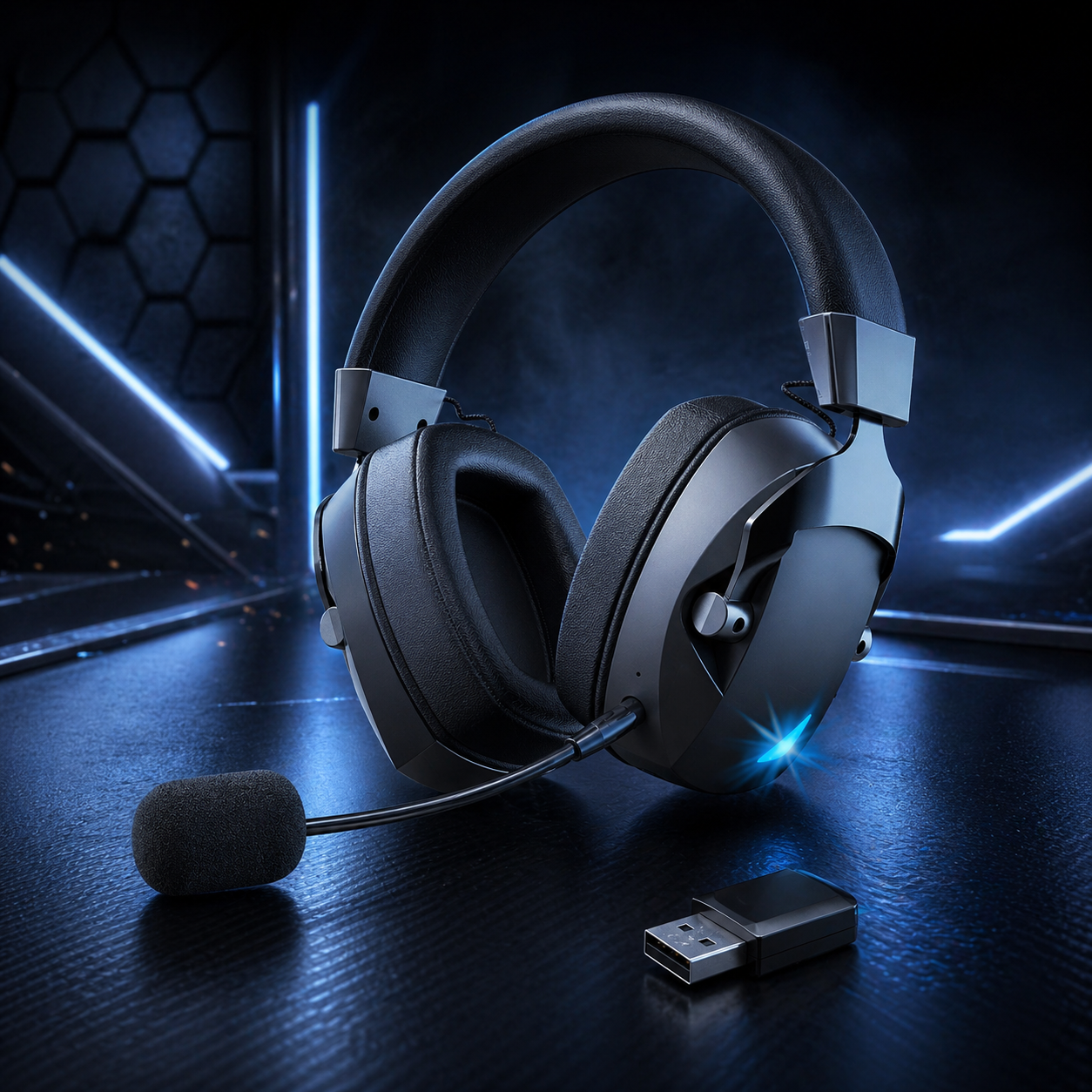 Wireless Gaming Headset – 3 Mode Connectivity (2.4G + Bluetooth + Wired) with Detachable Noise-Cancelling Mic & 36H Battery