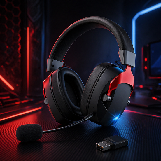 Wireless Gaming Headset – 3 Mode Connectivity (2.4G + Bluetooth + Wired) with Detachable Noise-Cancelling Mic & 36H Battery