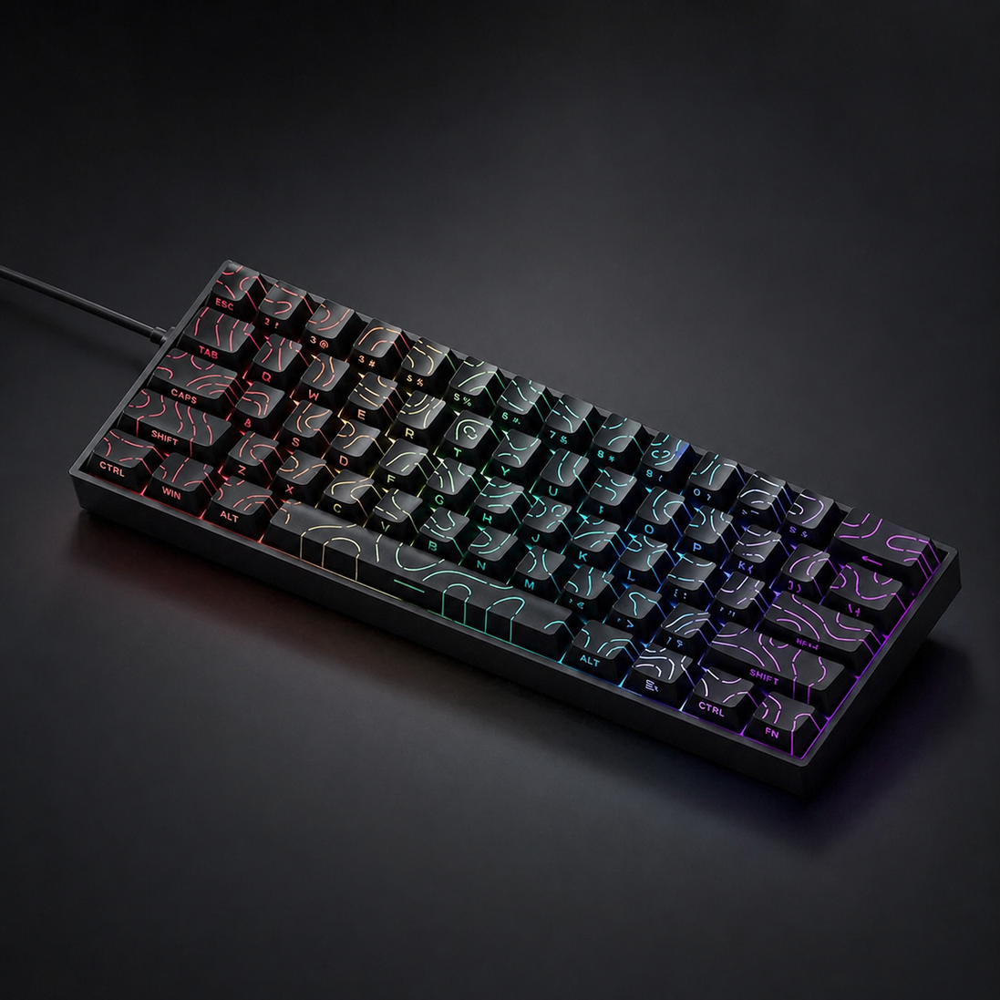 K61 Mini Mechanical Keyboard – 60% Wired Gaming Keyboard with Hot-Swappable Switches & RGB Backlight (UK Layout)