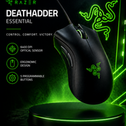 Razer DeathAdder Essential Wired Gaming Mouse – 6400 DPI Precision & Ergonomic Performance