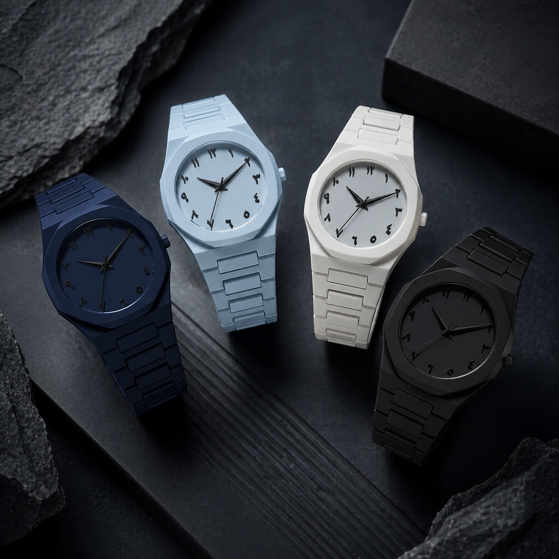 Men’s Minimalist Black Watch – Quartz Casual Watch with Silicone Strap & Arabic Dial