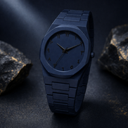 Men’s Minimalist Black Watch – Quartz Casual Watch with Silicone Strap & Arabic Dial