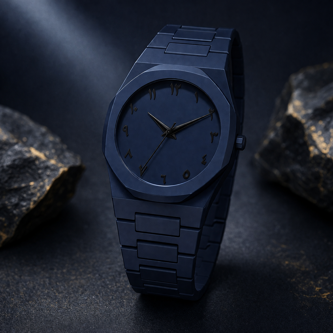 Men’s Minimalist Black Watch – Quartz Casual Watch with Silicone Strap & Arabic Dial