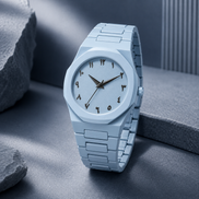 Men’s Minimalist Black Watch – Quartz Casual Watch with Silicone Strap & Arabic Dial