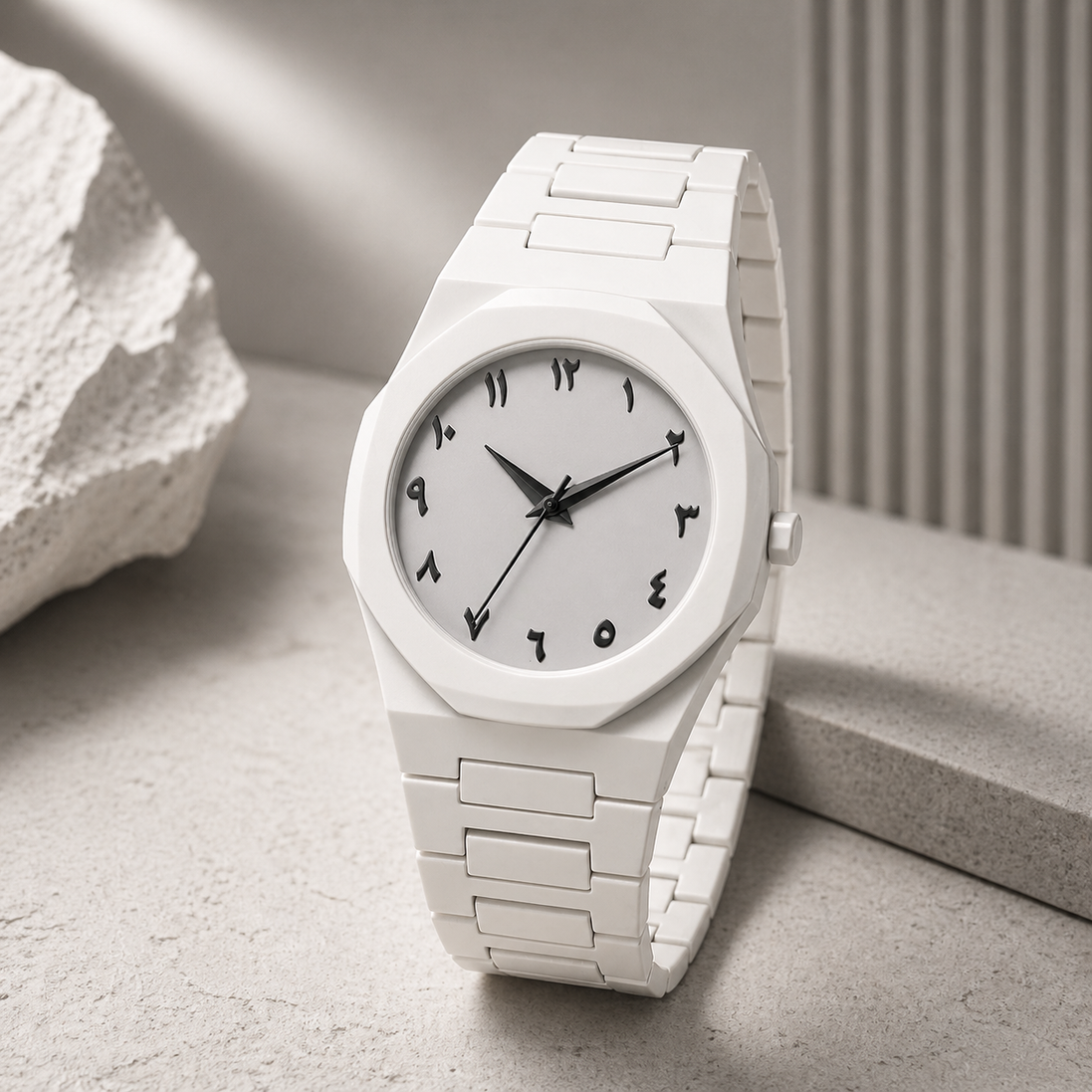 Men’s Minimalist Black Watch – Quartz Casual Watch with Silicone Strap & Arabic Dial