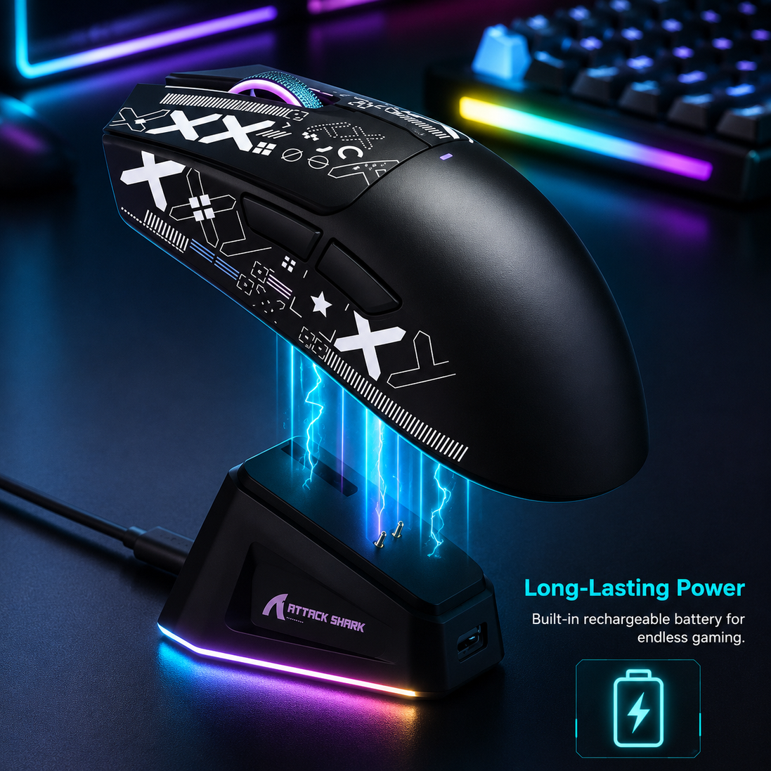 ATTACK SHARK X11 Wireless Gaming Mouse – PAW3311 RGB Mouse with Charging Dock