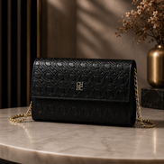 CH Women’s Chain Shoulder Bag – Letter Print Crossbody Clutch