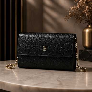 CH Women’s Chain Shoulder Bag – Letter Print Crossbody Clutch