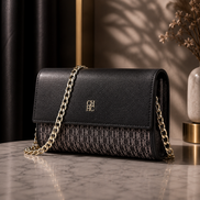 CH Women’s Chain Shoulder Bag – Letter Print Crossbody Clutch