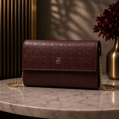 CH Women’s Chain Shoulder Bag – Letter Print Crossbody Clutch