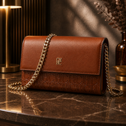 CH Women’s Chain Shoulder Bag – Letter Print Crossbody Clutch
