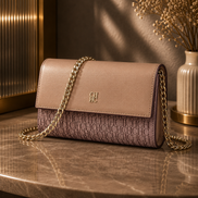 CH Women’s Chain Shoulder Bag – Letter Print Crossbody Clutch
