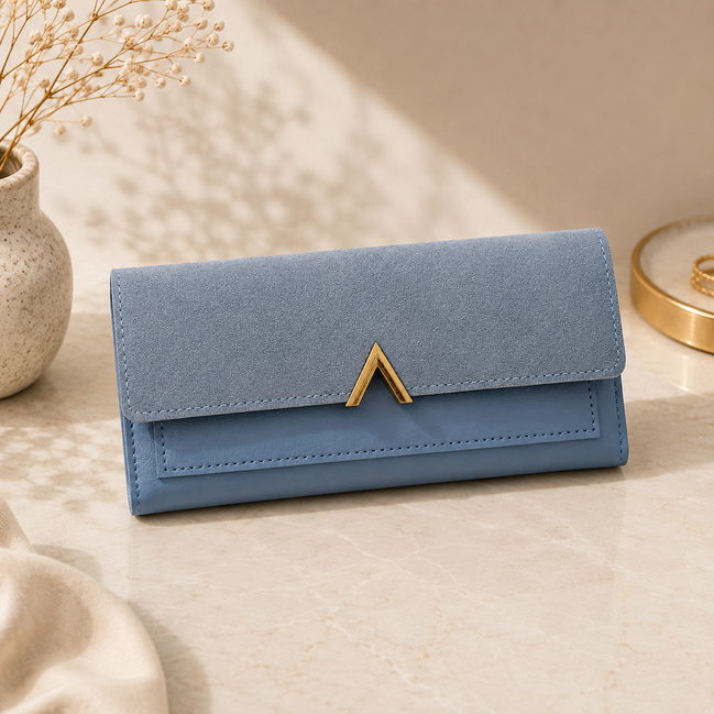 Women’s Tri-Fold Wallet – Compact PU Leather Card Holder with Coin Pocket