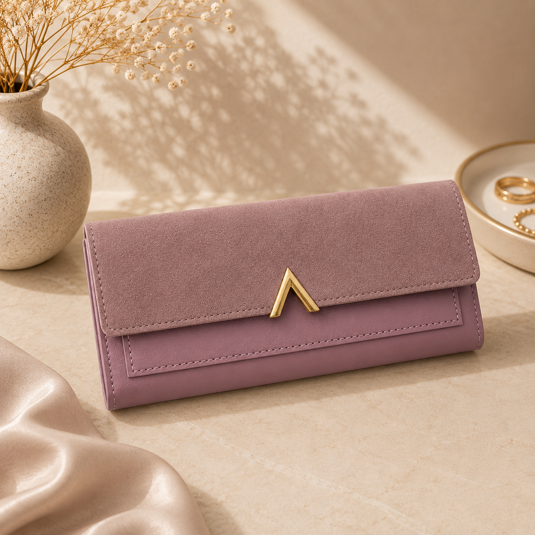 Women’s Tri-Fold Wallet – Compact PU Leather Card Holder with Coin Pocket