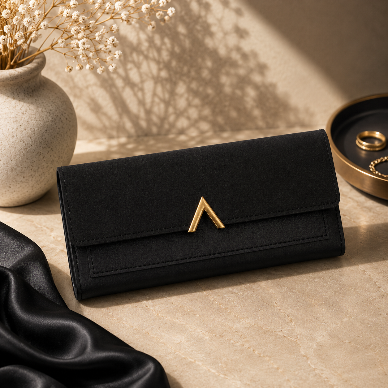 Women’s Tri-Fold Wallet – Compact PU Leather Card Holder with Coin Pocket