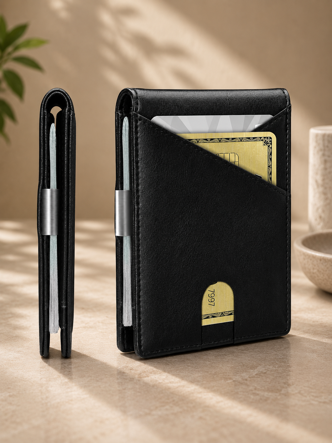 Slim RFID Wallet – Men’s Bifold Card Holder with 12 Card Slots