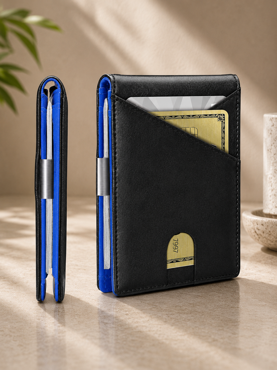 Slim RFID Wallet – Men’s Bifold Card Holder with 12 Card Slots