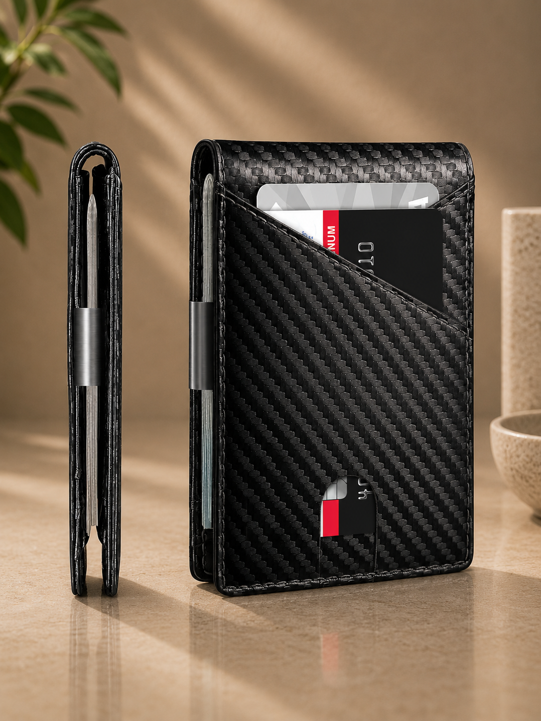 Slim RFID Wallet – Men’s Bifold Card Holder with 12 Card Slots
