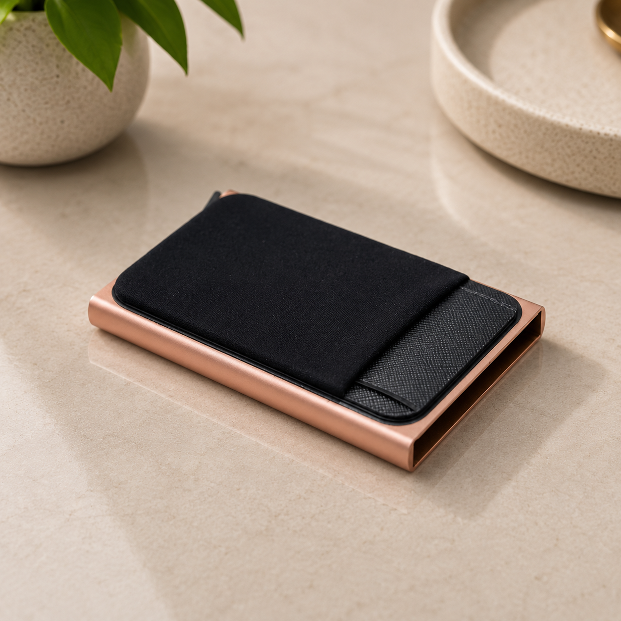 Slim Aluminum Wallet – RFID Blocking Pop-Up Card Holder with Elastic Cash Pouch