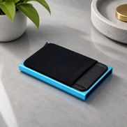 Slim Aluminum Wallet – RFID Blocking Pop-Up Card Holder with Elastic Cash Pouch