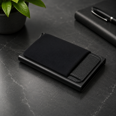 Slim Aluminum Wallet – RFID Blocking Pop-Up Card Holder with Elastic Cash Pouch
