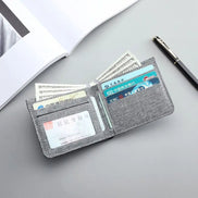 Men’s Canvas Wallet – Compact Zip Card Holder with ID Slot