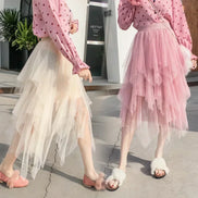 High-Waist Tulle Midi Skirt – Layered Mesh Tutu Skirt for Women