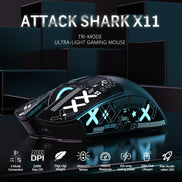 ATTACK SHARK X11 Wireless Gaming Mouse – PAW3311 RGB Mouse with Charging Dock