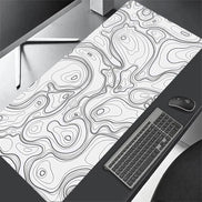 Strata Liquid XXL Mousepad – Abstract Black & White Gaming Desk Mat for Keyboard & Mouse