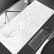 Strata Liquid XXL Mousepad – Abstract Black & White Gaming Desk Mat for Keyboard & Mouse