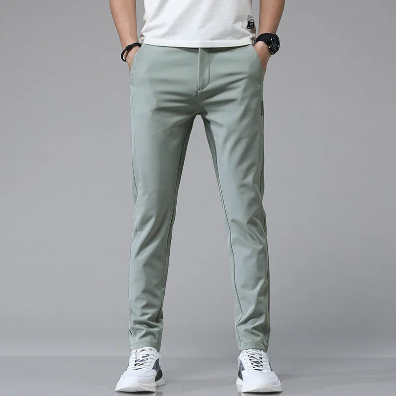 Men’s Slim Fit Stretch Pants – Lightweight Breathable Straight-Leg Trousers