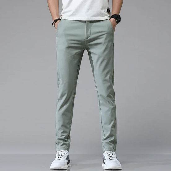 Men’s Slim Fit Stretch Pants – Lightweight Breathable Straight-Leg Trousers