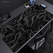 Black & White Liquid Wave XXL Mousepad – Ultra Large Aesthetic Gaming Desk Mat with Smooth Control & Non-Slip Base