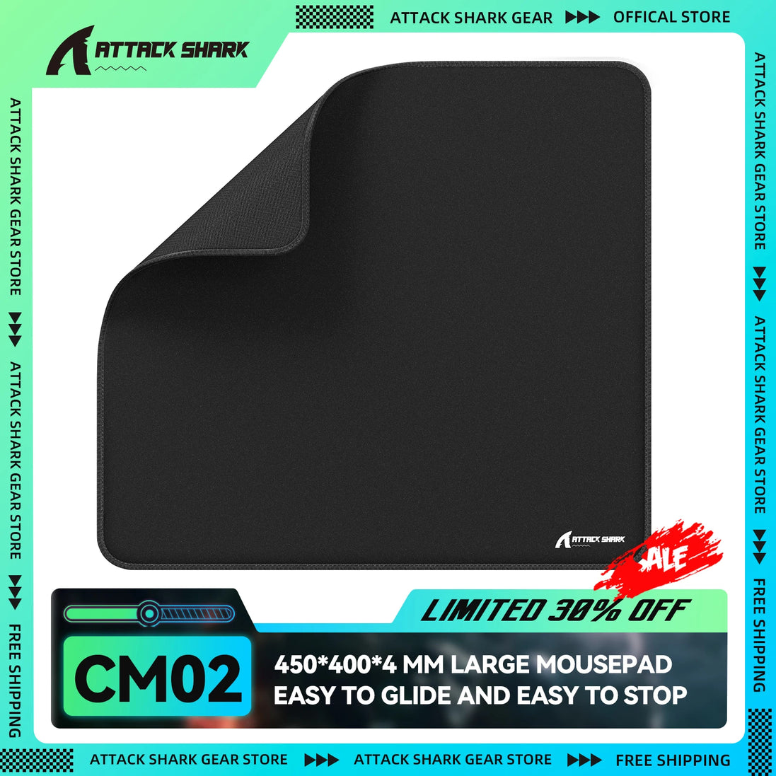 ATTACK SHARK CM02 Gaming Mousepad – eSports Control Mouse Mat with Smooth Surface & Non-Slip Base