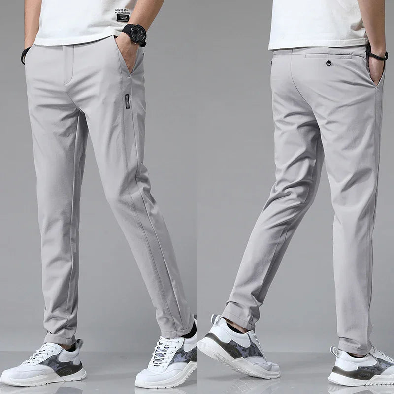 Men’s Slim Fit Stretch Pants – Lightweight Breathable Straight-Leg Trousers