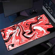 Black & White Strata XXL Mousepad – Large Liquid Wave Gaming Desk Mat for Keyboard & Mouse