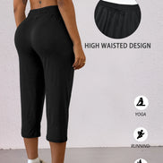 Women’s Capri Yoga Pants – Soft Stretch Drawstring Lounge & Workout Pants with Pockets
