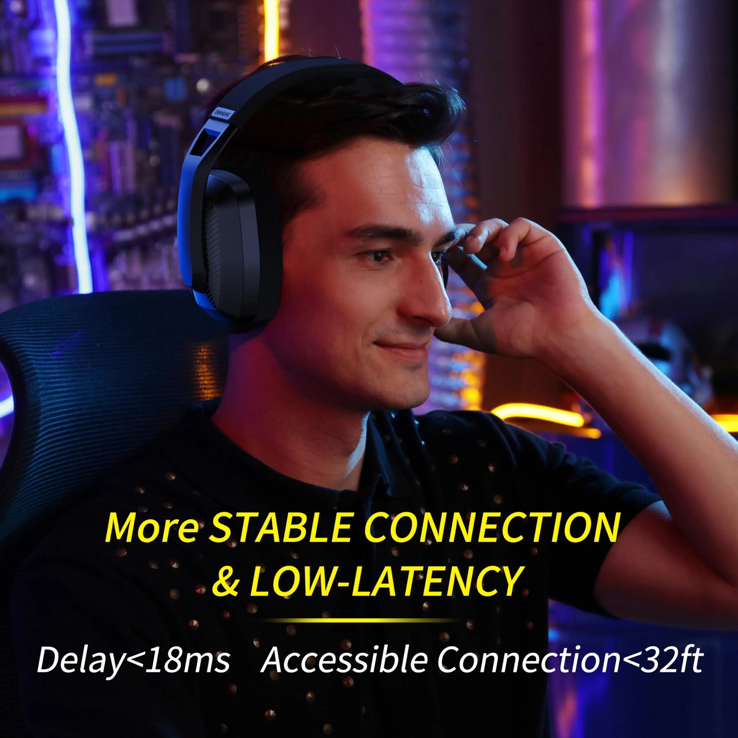BINNUNE BW06 Wireless Gaming Headset – 2.4GHz + Bluetooth Dual Mode with Mic for PS5, PS4, PC & Mac