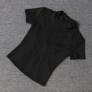 Women’s Zip-Up Workout Top – Slim Fit Quick-Dry Training Shirt with Short Sleeves