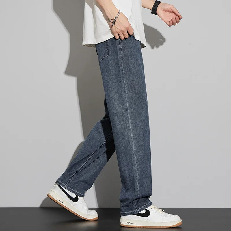 Men’s Lyocell Denim Pants – Lightweight Straight Fit Jeans