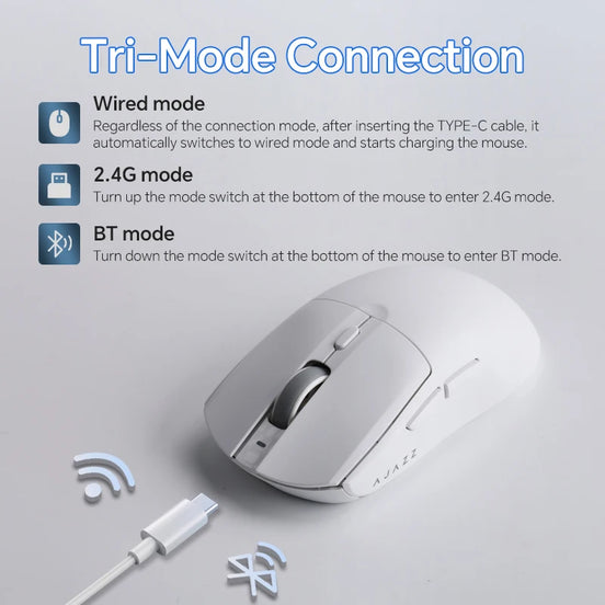 AJAZZ AJ139 PRO Wireless Gaming Mouse – PAW3395 Ultra-Light RGB Mouse with Magnetic Charging Dock