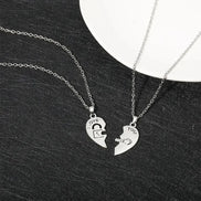 Couple Heart Lock & Key Necklace Set – 2-Piece Matching Pendant for Lovers